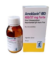 Thuốc AMOKLAVIN BID 400/57 mg forte 70 ml bột khô pha hỗn dịch