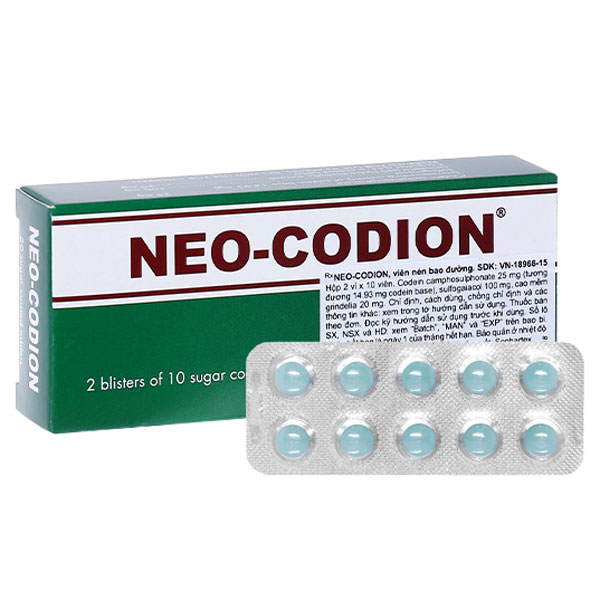 Thuốc Neo Codion 25mg 20 viên